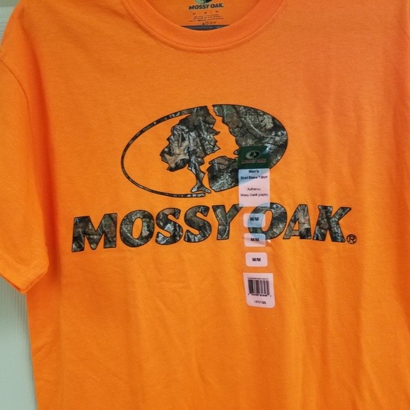 Chemise De Pêche Mossy Oak Elements Agua Manches Longues – Taille L, Orange Camouflage